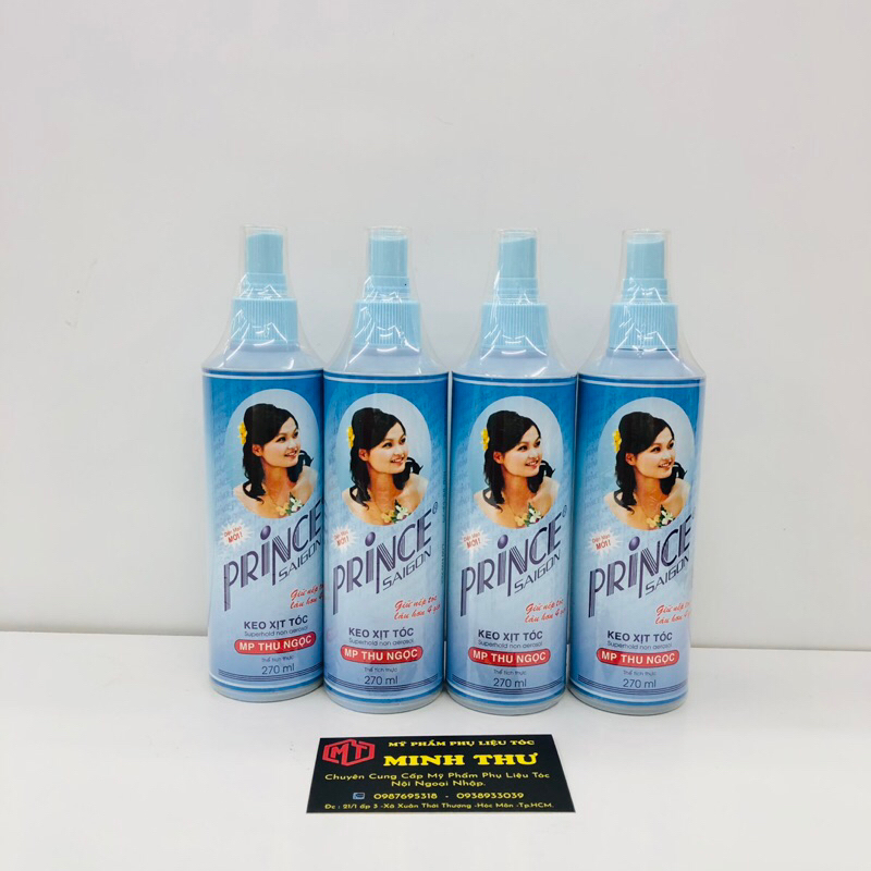 Keo xịt tóc Prince Sài Gòn 125ml, 270ml giữ nếp tóc lâu tạo kiểu hoặc bới tóc cô dâu