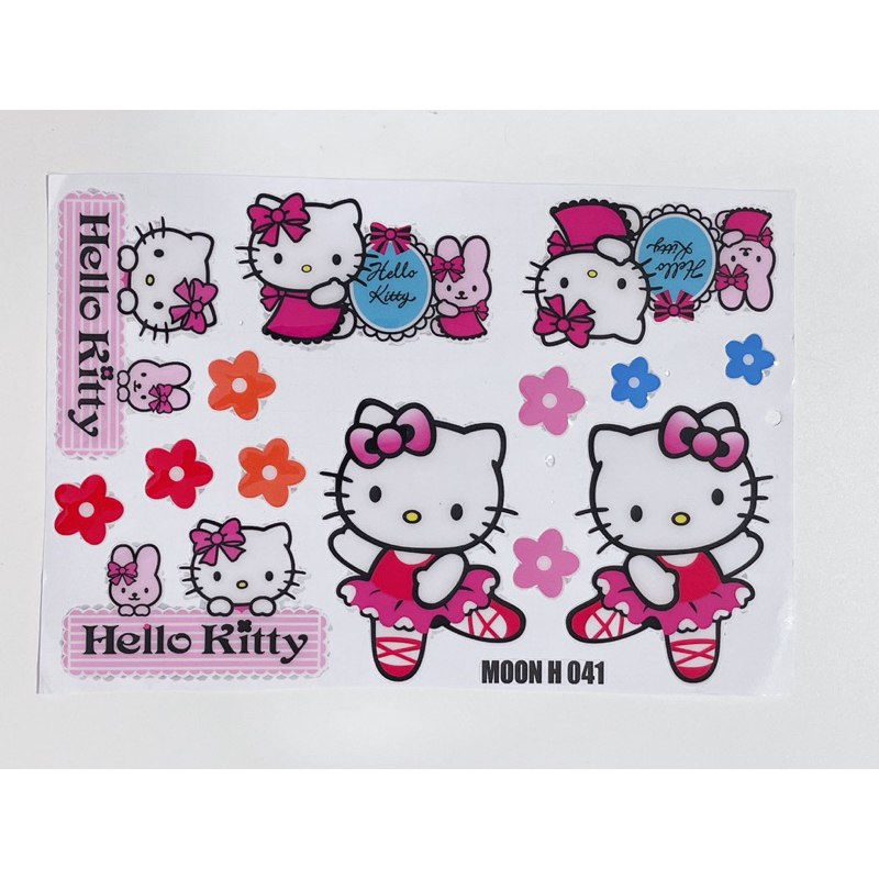 Tem nổi hình mèo Hello Kitty đủ mẫu, có sẵn keo dán phía sau