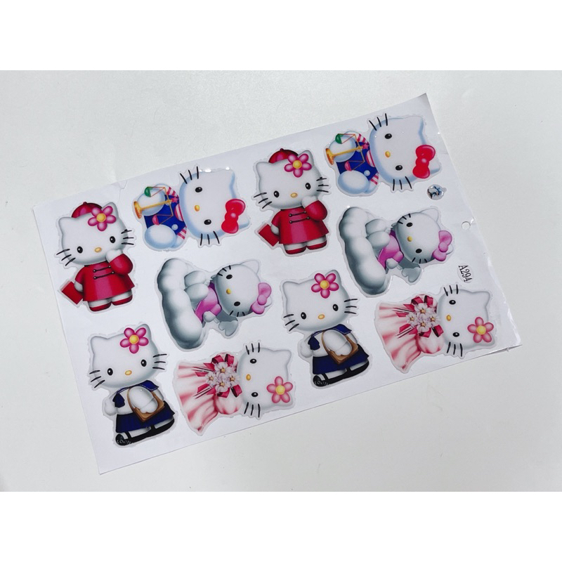 Tem nổi hình mèo Hello Kitty đủ mẫu, có sẵn keo dán phía sau