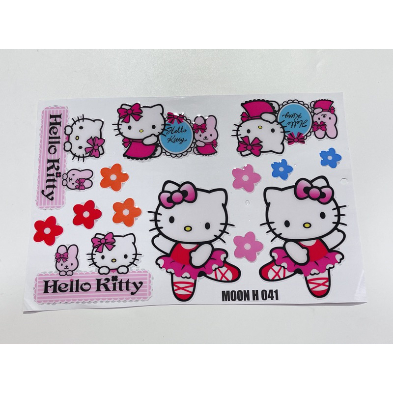 Tem nổi hình mèo Hello Kitty đủ mẫu, có sẵn keo dán phía sau