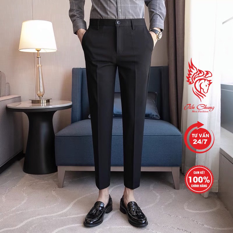 Quần Âu Nam Hàn Quốc, Quần Tây Âu Nam Thời Trang màu đen,ghi xám đẹp kiểu tây công sở cao cấp
