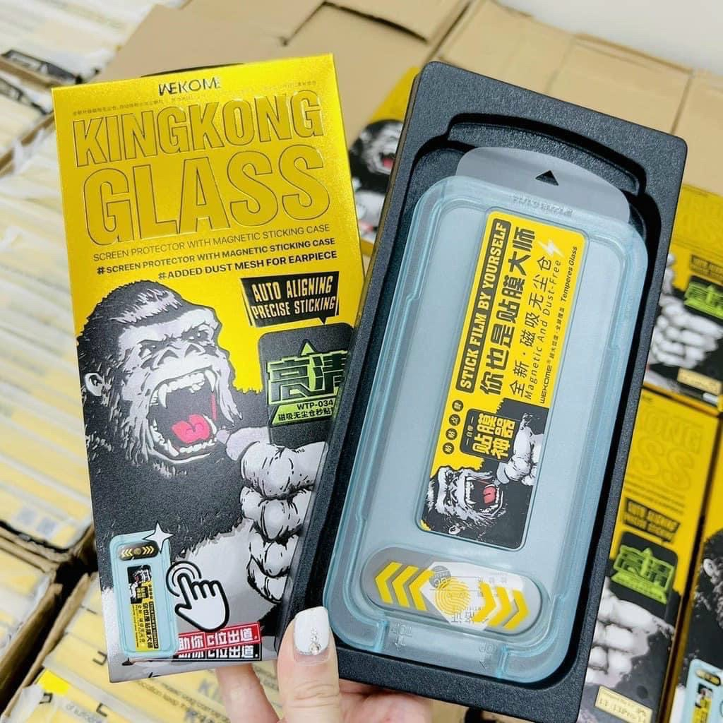 Cường lực KingKong WEKOME khung tự dán 034-057 cho iph11 pro max 12 pro max 13 pro max 14 pro max x xr xs max