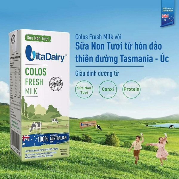 Sữa non tươi Colos Fresh Milk 180ml/ thùng 24 hộp - VITADAIRY