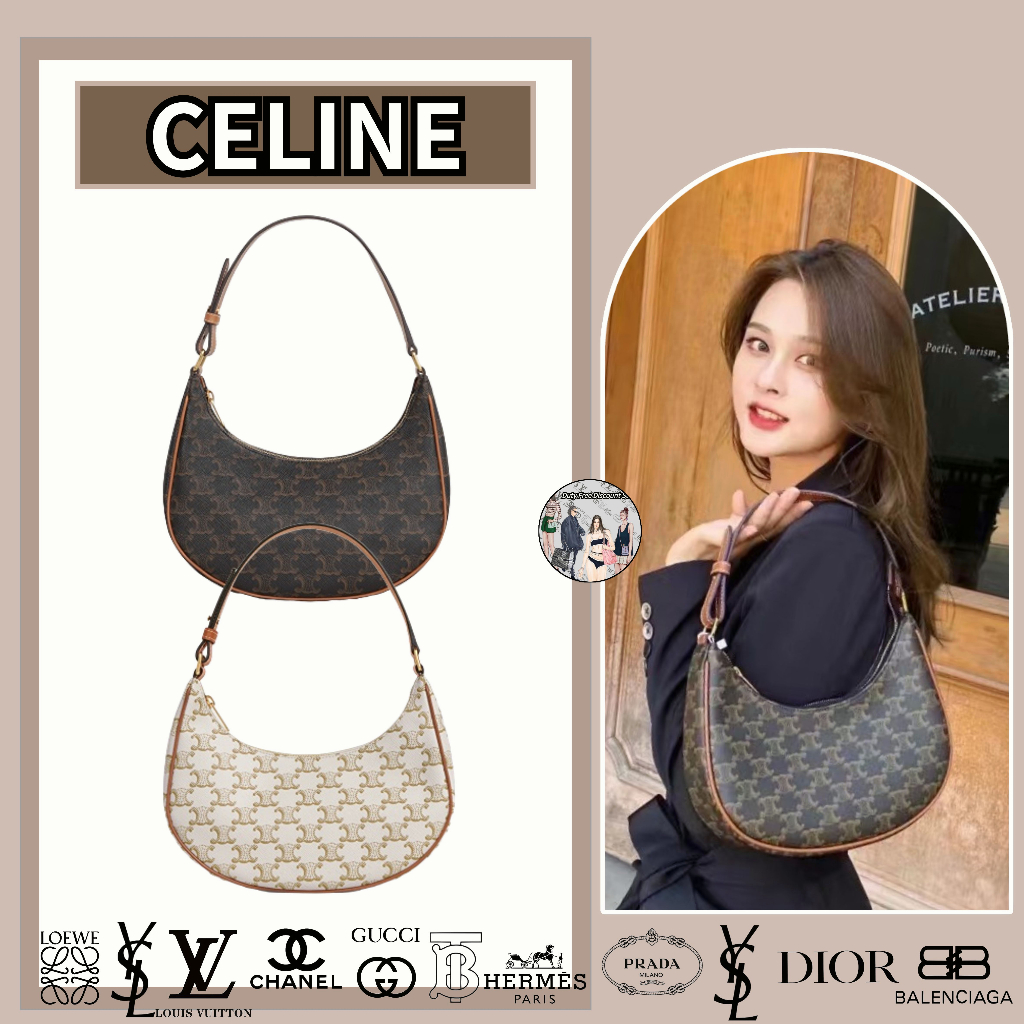Túi in logo Celine Celine AVA/Túi messenger/túi đeo nách/đại lý mua hàng chính hãng/sản phẩm giảm giá miễn thuế