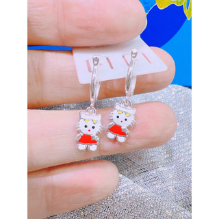 Bông tai bạc ta cho bé mặt Mèo Hello kitty MTJ