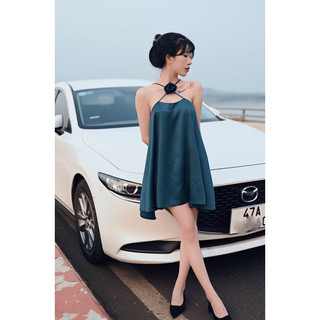 Váy lụa dáng ngắn xoè đính hoa ( Ảnh Thật - CEE RI )