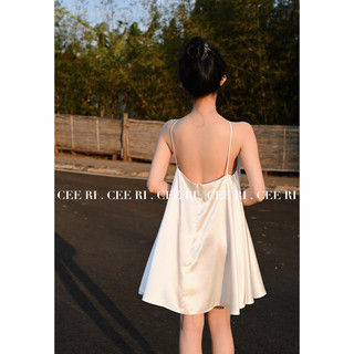 Váy lụa dáng ngắn xoè đính hoa ( Ảnh Thật - CEE RI )