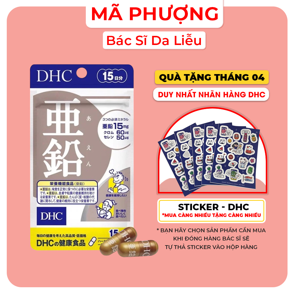 Viên uống Bổ sung Kẽm DHC Zinc Kiểm soát bã nhờn, Hỗ trợ giảm mụn - Bác sĩ Mã Phượng (MÀU XÁM)