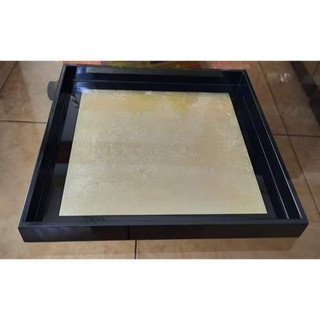 Khay sơn mài vuông - 30x30x3cm màu gold - kh-81