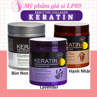 Ủ hấp tóc cung cấp dưỡng chất keratin tự nhiên, kem ủ tóc keratin collagen 1000ml lavender brazil