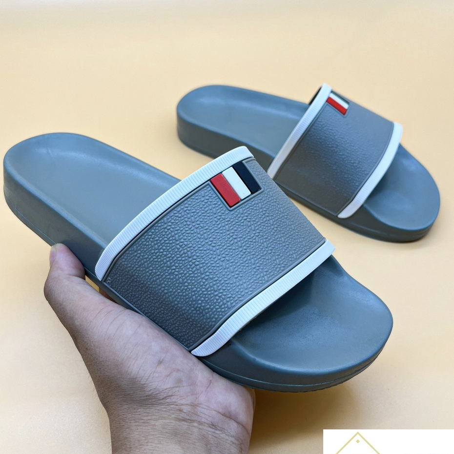 Dép Thom Brone nam đẹp CAO CẤP vân chìm siêu nét, Dép lê nam quai ngang thời trang trẻ thể thao cá tính D14