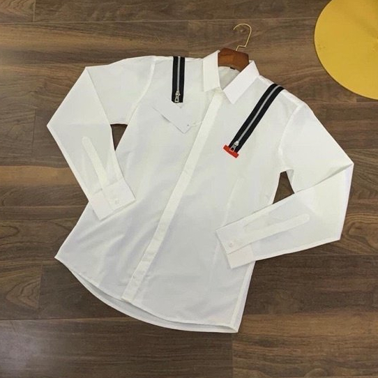 Áo Sơ Mi Nam Dài Tay DSQ Trắng 2 Khoá Vai 🔸 Free Ship, Cotton, A44