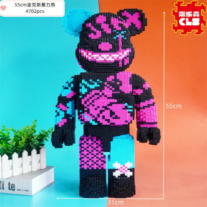 Xếp hình gấu bạo lực bearbrick jinx size to 55cm đồ chơi xếp hình nano 3d cho bé chuẩn mẫu