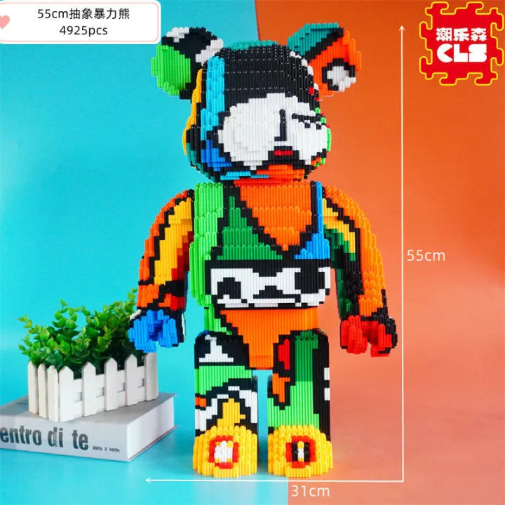 Xếp hình gấu bạo lực bearbrick jinx size to 55cm đồ chơi xếp hình nano 3d cho bé chuẩn mẫu