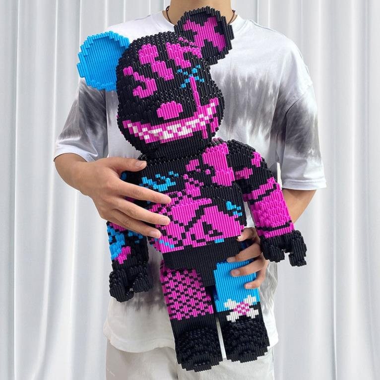 Xếp hình le go gấu bạo lực bearbrick jinx size to 55cm đồ chơi xếp hình nano 3d cho bé chuẩn mẫu