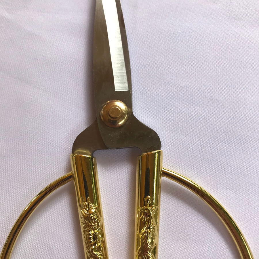 Kéo Rồng Phượng Cao Cấp, Kéo Thép Không Rỉ Cán Vàng 13, 15, 17, 19cm, Kéo Nội Địa Trung Nhập Khẩu