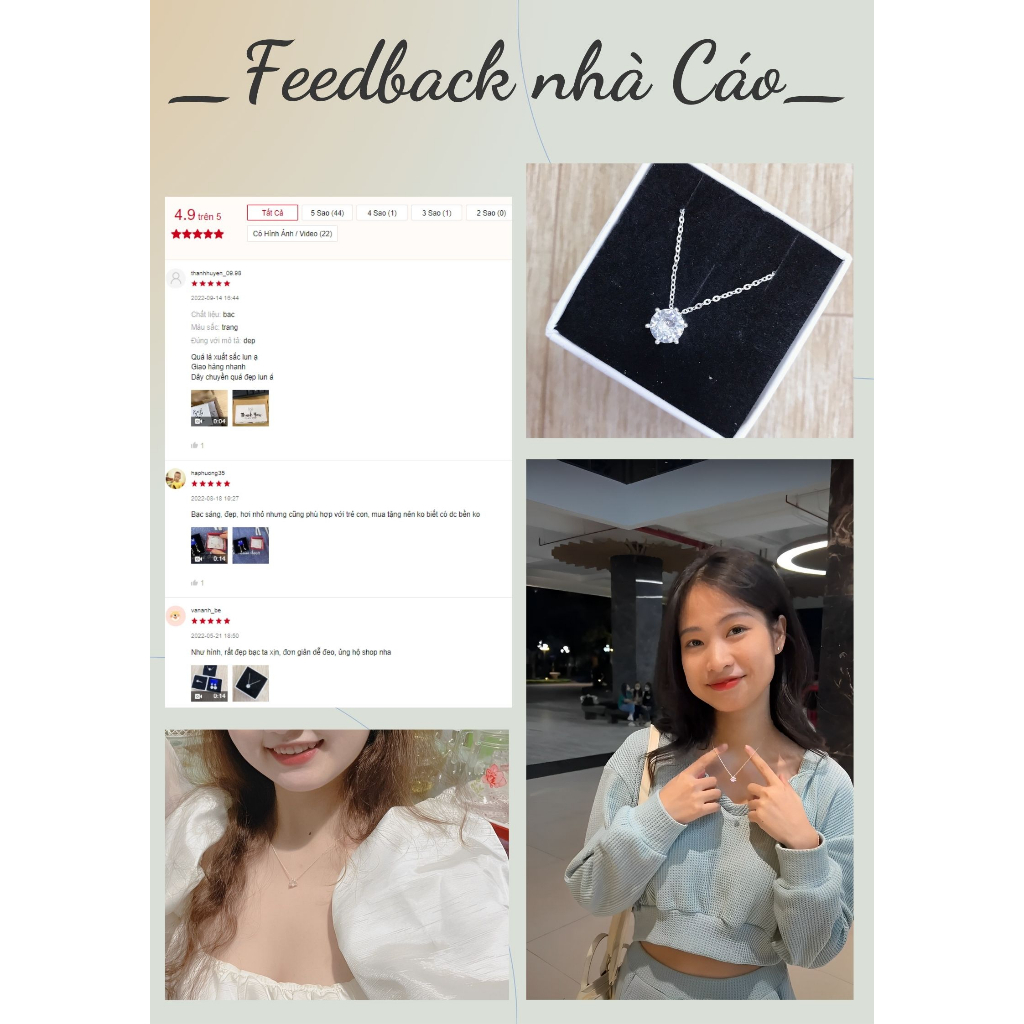 Dây Chuyền Bạc Ta S925 Cao Cấp Thanh Lịch CaoBac Silver Sáu Chấu Lấp Lánh Đơn Giản, Sang Trọng Cho Bạn Gái