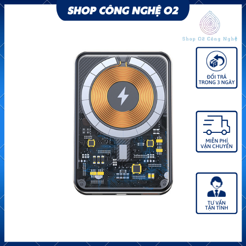 Pin sạc dự phòng Trong suốt Wekome WP-289 dung lượng 10000mAh hỗ trợ sạc nhanh không dây PD QC 3.0