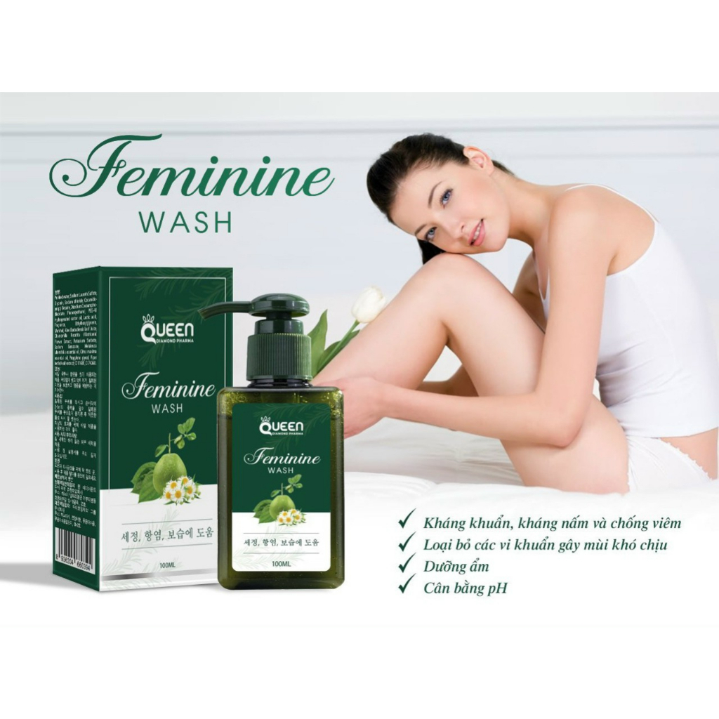 (Chính hãng) Dung Dịch Vệ Sinh phụ nữ feminine wash Queen trầu không, bưởi, hoa cúc