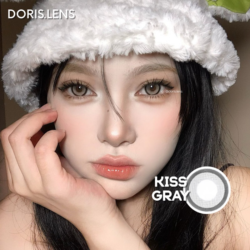 Kính Áp Tròng DORIS.LENS - KISS GRAY Giãn Vừa 14.3mm Lens Mắt Xám Sáng Baby Viền Dày Hot Douyin 0 Đến 10 Độ Lệch Độ