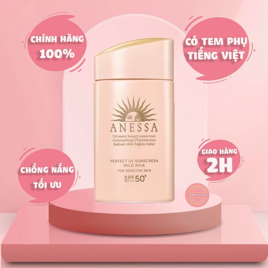 [Sale Date 2025] Kem chống nắng dịu nhẹ cho da nhạy cảm Anessa Perfect UV Sunscreen Mild Milk 60ml