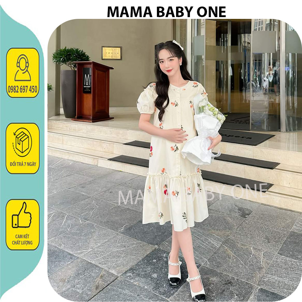 VÁY BẦU CÔNG SỞ ĐẸP, SANG CHẢNH-ĐẦM BẦU MÙA HÈ BABAYDOLL HOA SUÔNG DÀI VẢI LỤA ĐẸP. VÁY BẦU GIÁ RẺ