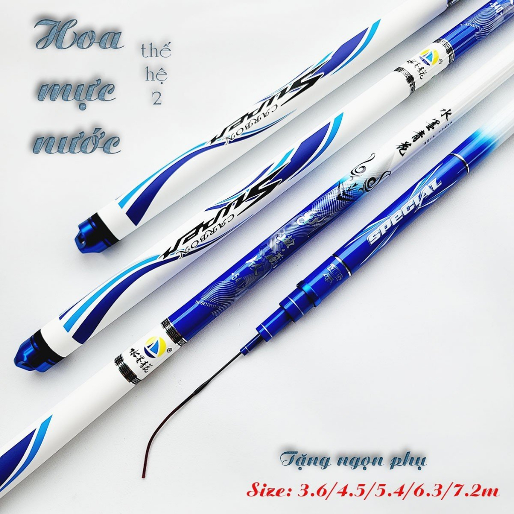 Cần Câu Tay Hoa Mực Nước 6h Thế Hệ 2 Chính Hãng Chuyên Câu Đơn Câu Đài Tặng Kèm Ngọn Phụ