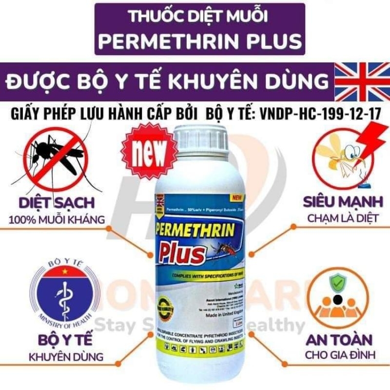 thuốc diệt muỗi Permehrin Plus chai 1000ml