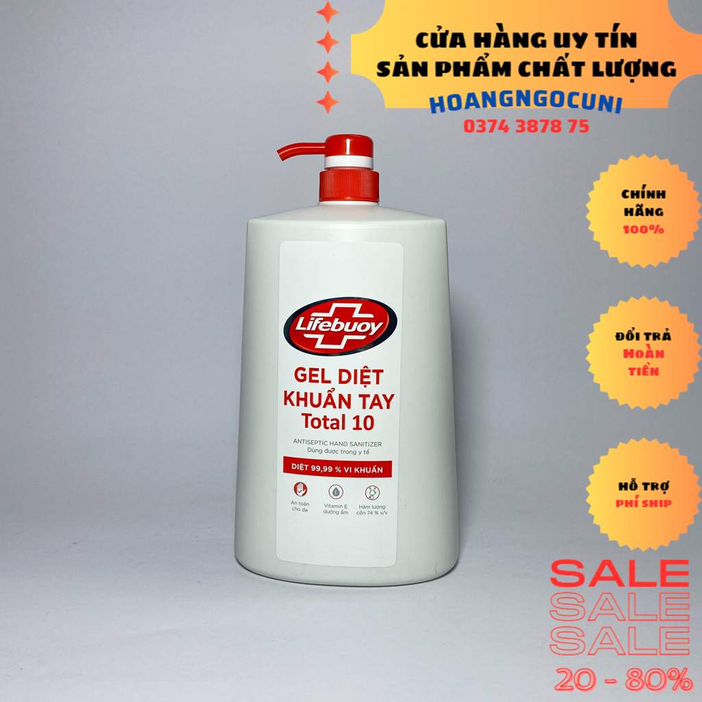 Gel rửa tay lifebuoy gel khô sạch siêu nhanh bảo vệ vượt trội chai vòi lớn 1.1kg