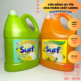 Nước rửa chén bát surf 3.6kg loại can hương tắc và hương chanh sả mẫu mới