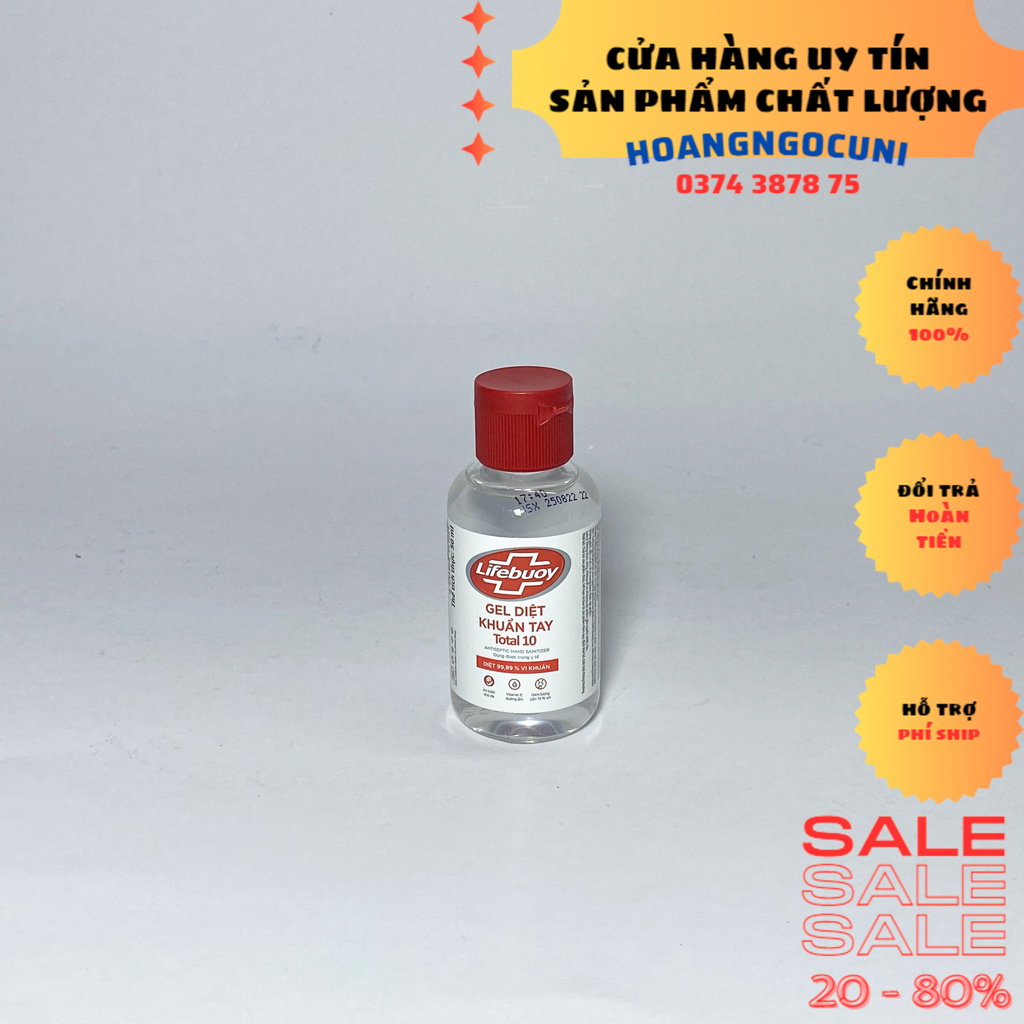 Lifebuoy gel rửa tay khô hoặc dạng xịt có móc cài và chai treo 50ml