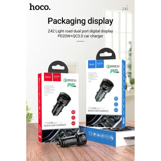 Hoco z42 origianl bộ sạc xe hơi nhanh pd20w pd 20w usb qc3.0 18w usb-c trong xe sạc nhanh, dành cho iphone huawei samsun
