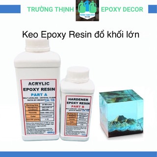 Keo Epoxy Resin Đổ Khối Lớn Trong Suốt (Đổi tỉ lê: 2A:1B) - Trường Thịnh Sài Gòn