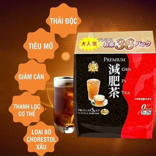 Trà Thải Độc Giảm Mỡ Hayari Premium Genpi Tea - 36 Gói