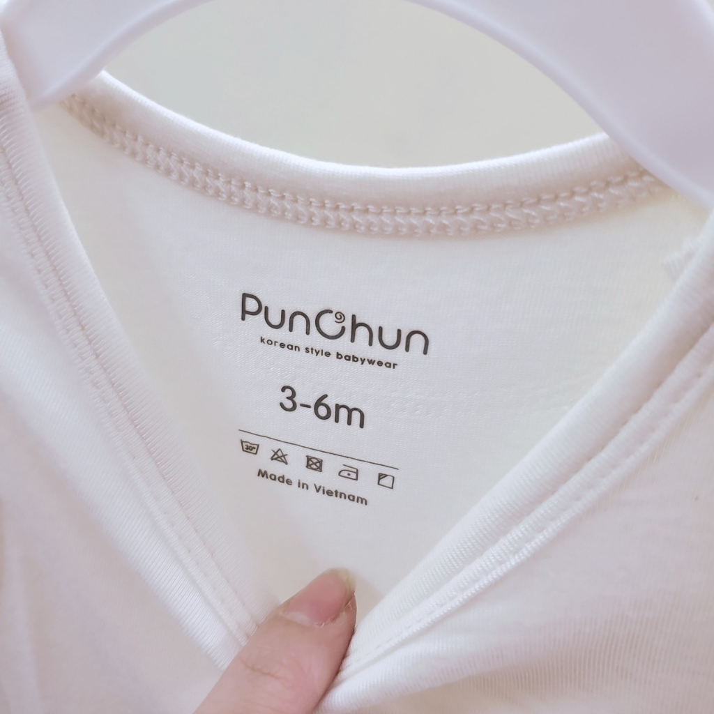 Punchun 2023 Body chip ba lỗ hai dây mùa hè vải cotton mềm mịn mát cho bé trai bé gái 6m-12m