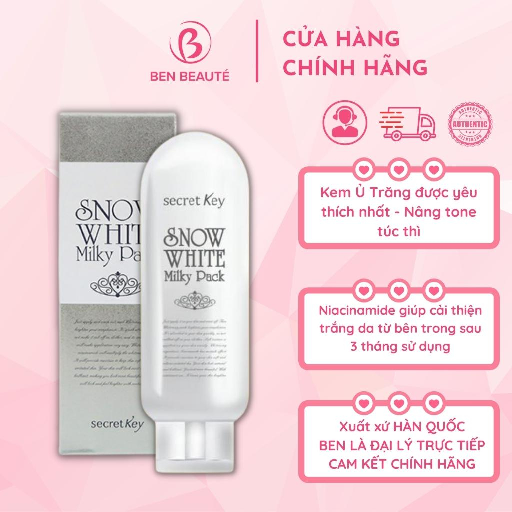 Kem Tắm Ủ Trắng Dưỡng Toàn Thân Secret Key Snow White Milky Pack 200gr