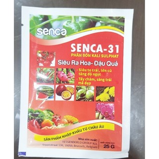 Phân bón Senca 31 ( gói 25gam - Siêu Kali giúp to trái, ngọt trái
