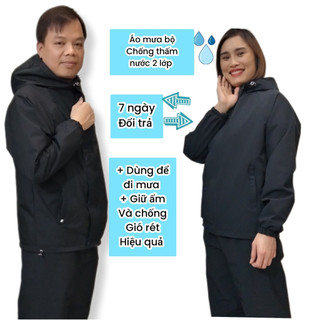 Bộ áo mưa 2 lớp Vải Dù Cao Cấp, bền dai,bảo hành lỗi thấm