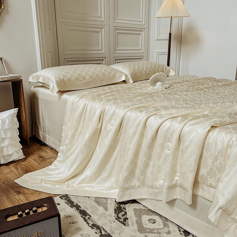 BỘ CHĂN GA GỐI TENCEL LẠNH 4 món chăn trần hè 100s