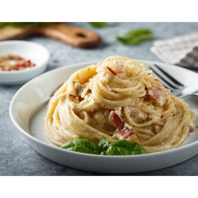 Mỳ Ý - Spaghetti Thịt nguội sốt kem