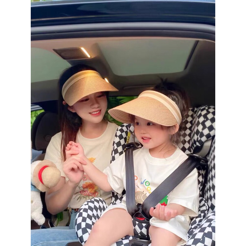 Mũ nón cói đi biển che nắng cho mẹ và bé cực dễ thương