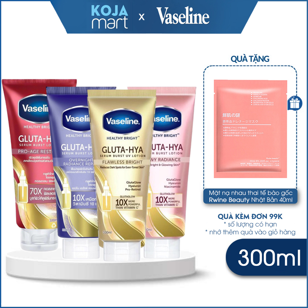 Sữa Dưỡng Thể Vaseline 10X Healthy Bright Gluta HYA Serum Burst Thái Lan 300ml