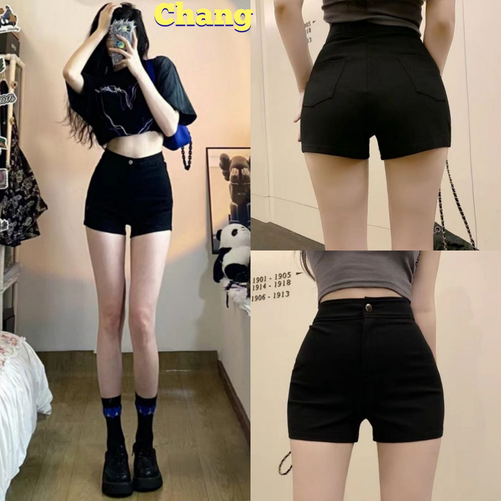 Quần short nữ cạp cao dáng ôm đùi ngắn chất vải Umi Hàn cao cấp co giãn tôn dáng mặc nhà - Quần đùi sooc nữ lưng cao đẹp