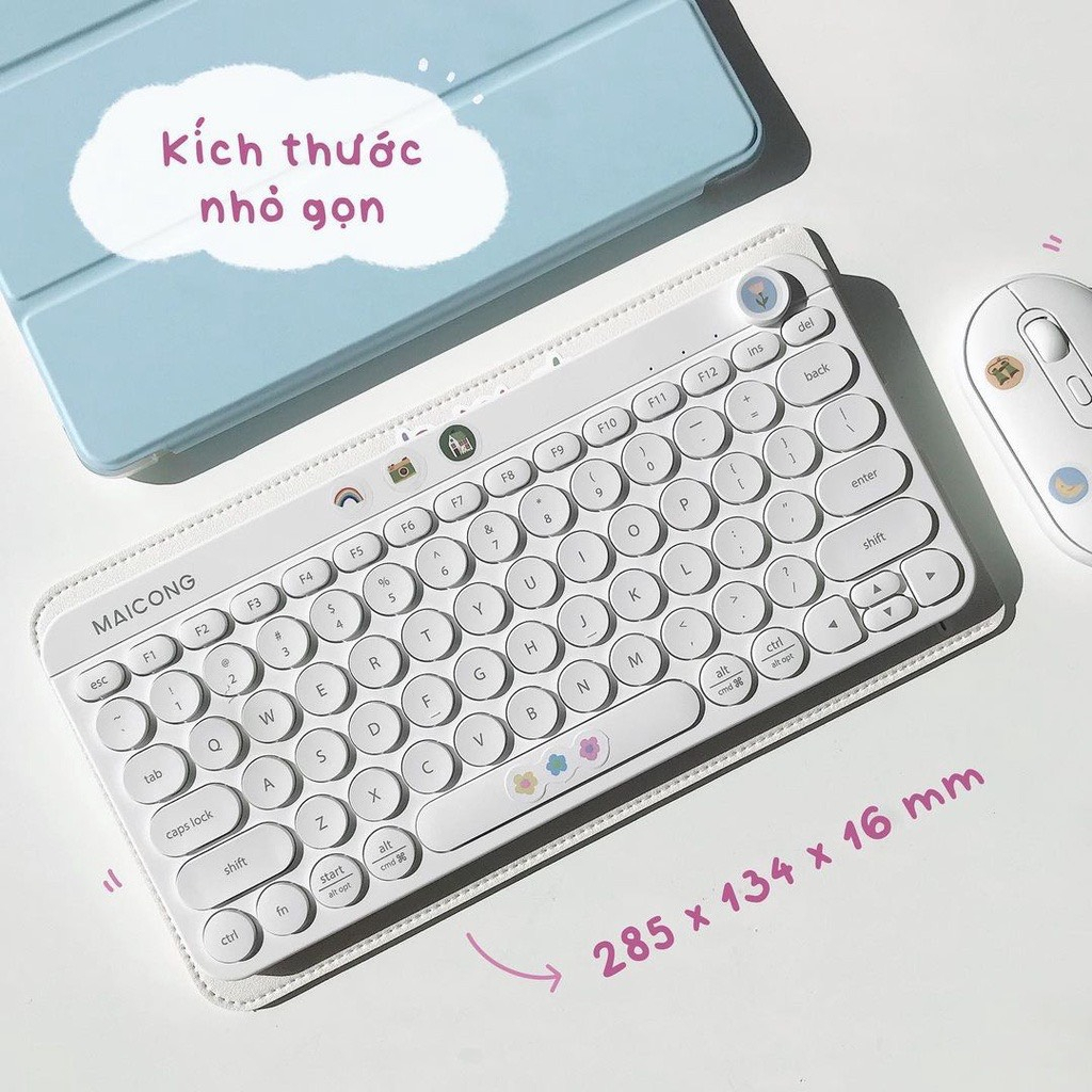 Bộ Bàn Phím Chuột Không Dây Bluetooth Mchose Chính Hãng - Giảm Ồn, Gọn Nhẹ, Đa Thiết Bị, Mac PC