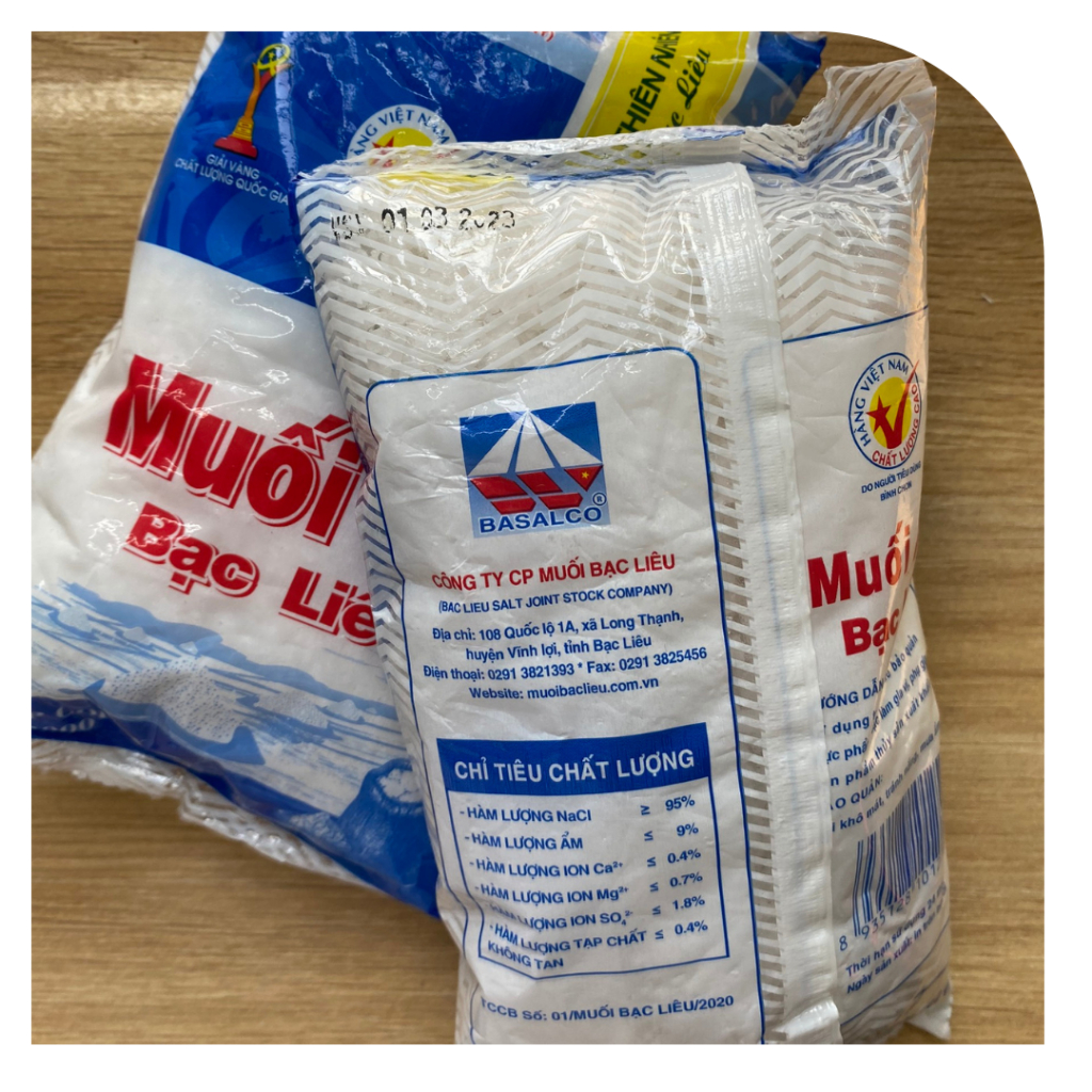MUỐI HẠT BẠC LIÊU MUỐI HẠT THIÊN NHIÊN MUỐI BẠC LIÊU GÓI 500G