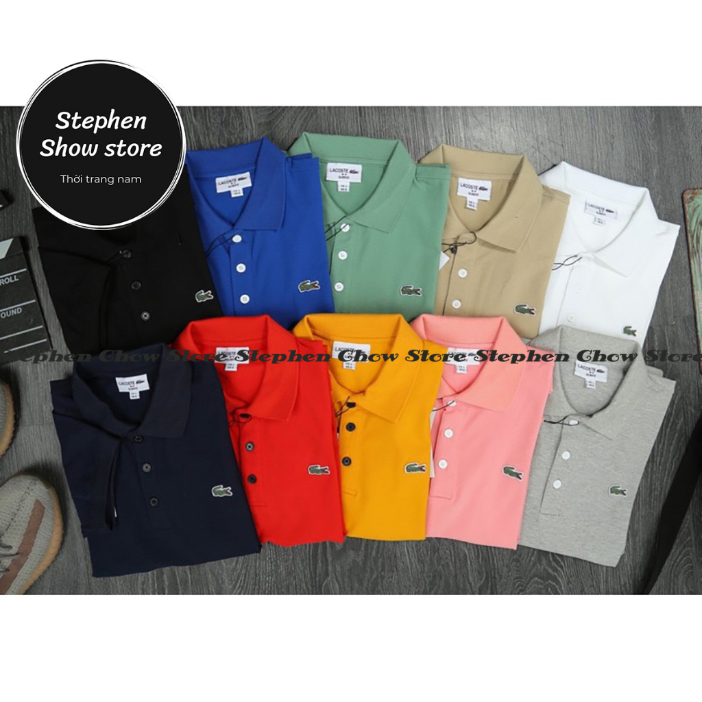 Áo Thun Nam Cá sấu cao cấp thiết kế cổ bẻ có LOGO thêu cá sấu size M đến 4xl B00752