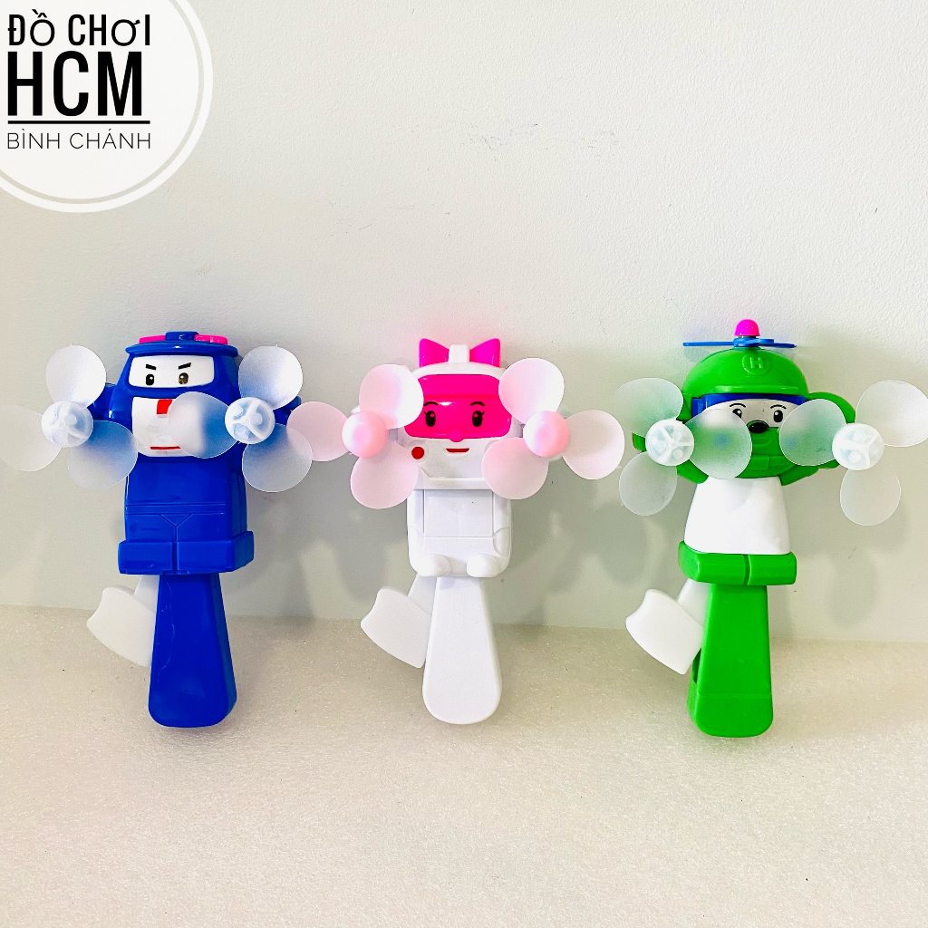 Đồ chơi trẻ em quạt bóp tay mini hình doremon, công chúa, ngựa pony, spider man, poli, kitty cho bé cầm tay