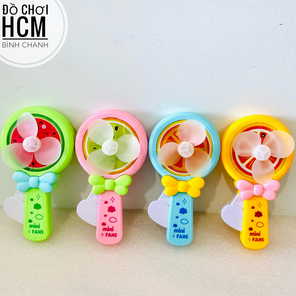 Đồ chơi trẻ em quạt bóp tay mini hình doremon, công chúa, ngựa pony, spider man, poli, kitty cho bé cầm tay