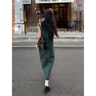 Yếm denim dáng dài kiểu dáng basic NewArrival 2023