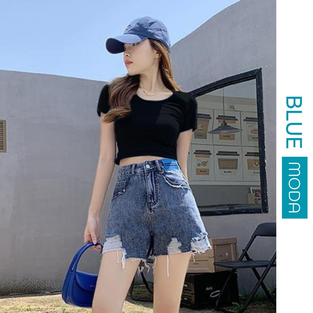 Áo croptop nữ cổ vuông tay ngắn dáng ôm body tanktop ba lỗ phong cách Hàn Quốc hàng đẹp BLUEMODA218